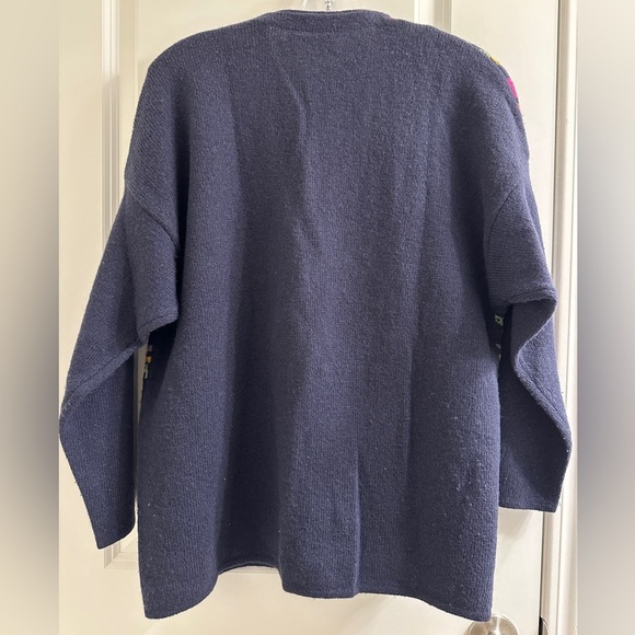 United Colors Of Benetton Small Button Up Violet Colorful Cardigan Sweater VTG - Picture 2 of 10